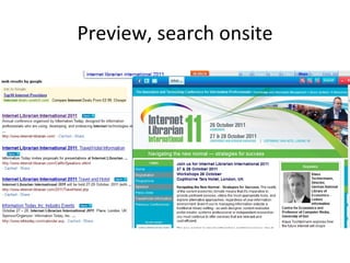 Preview, search onsite 