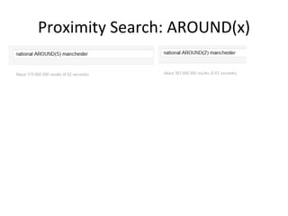 Proximity Search: AROUND(x) 