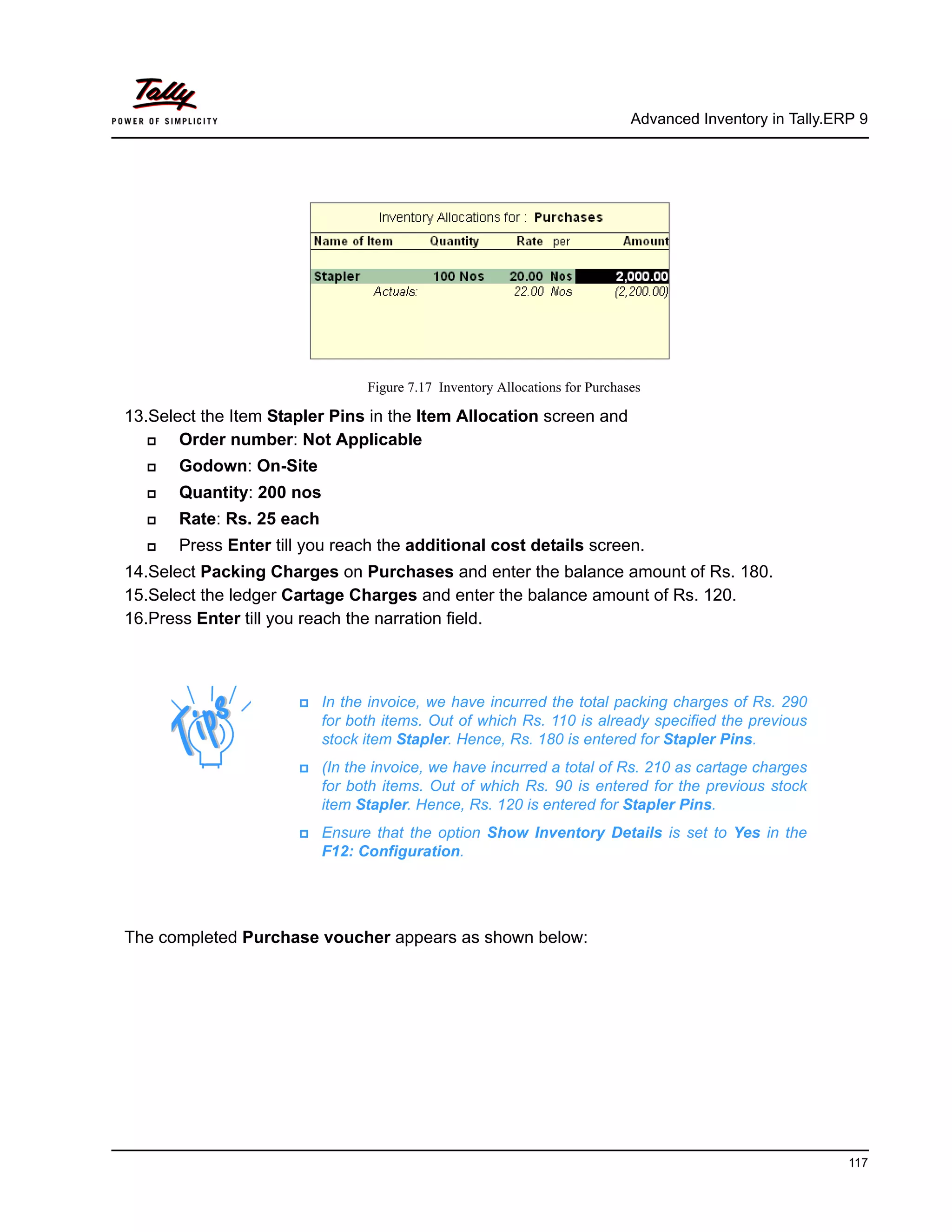 Advanced inventory in tally erp 9 | PDF