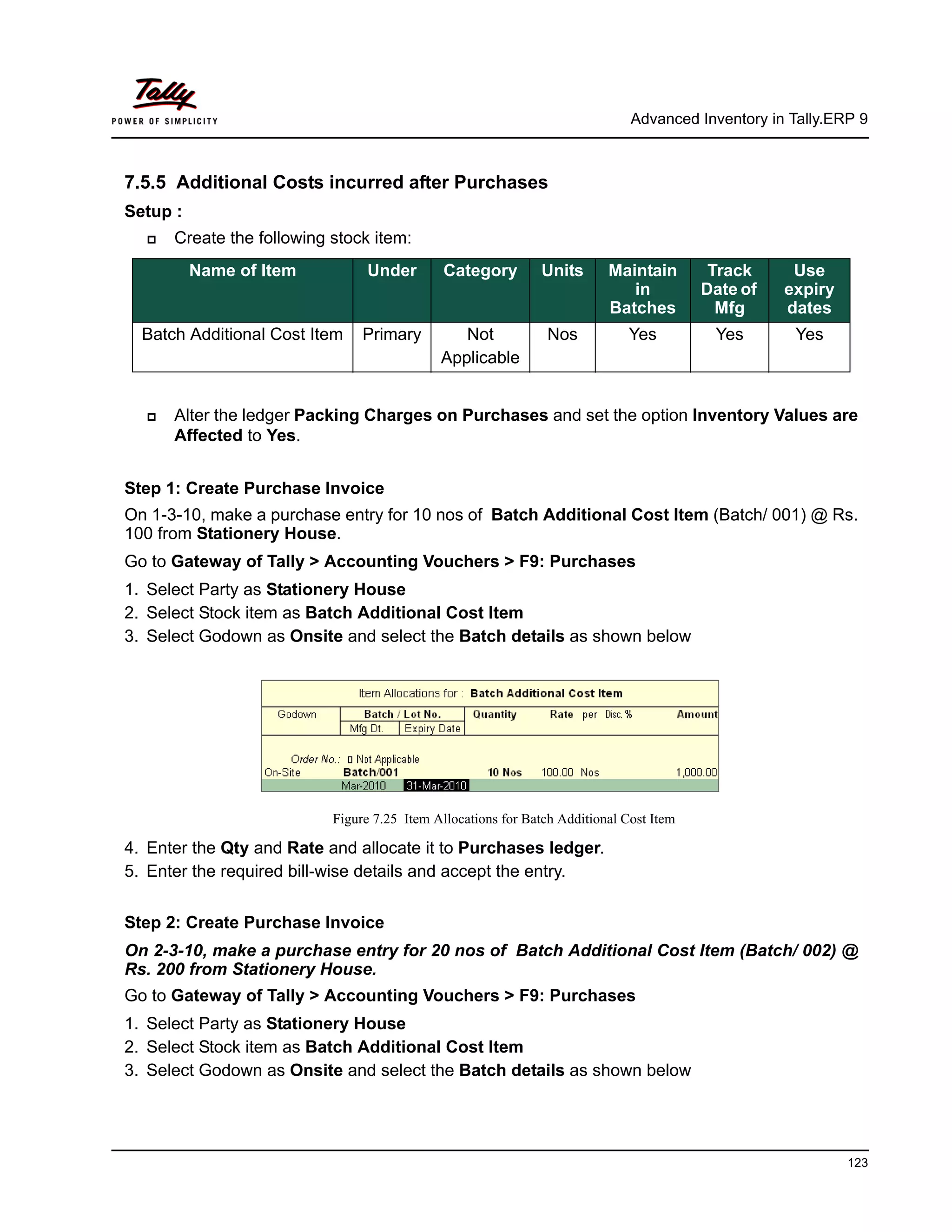 Advanced inventory in tally erp 9 | PDF