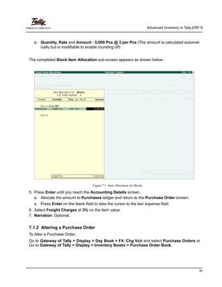 Inventory In Tally Problem Advanced inventory in tally erp 9 | PDF