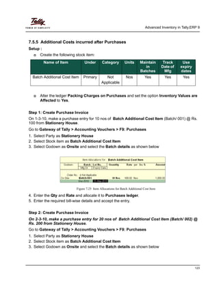 Inventory In Tally Problem Advanced inventory in tally erp 9 | PDF