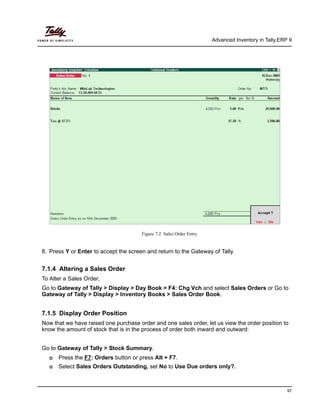 Inventory In Tally Problem Advanced inventory in tally erp 9 | PDF
