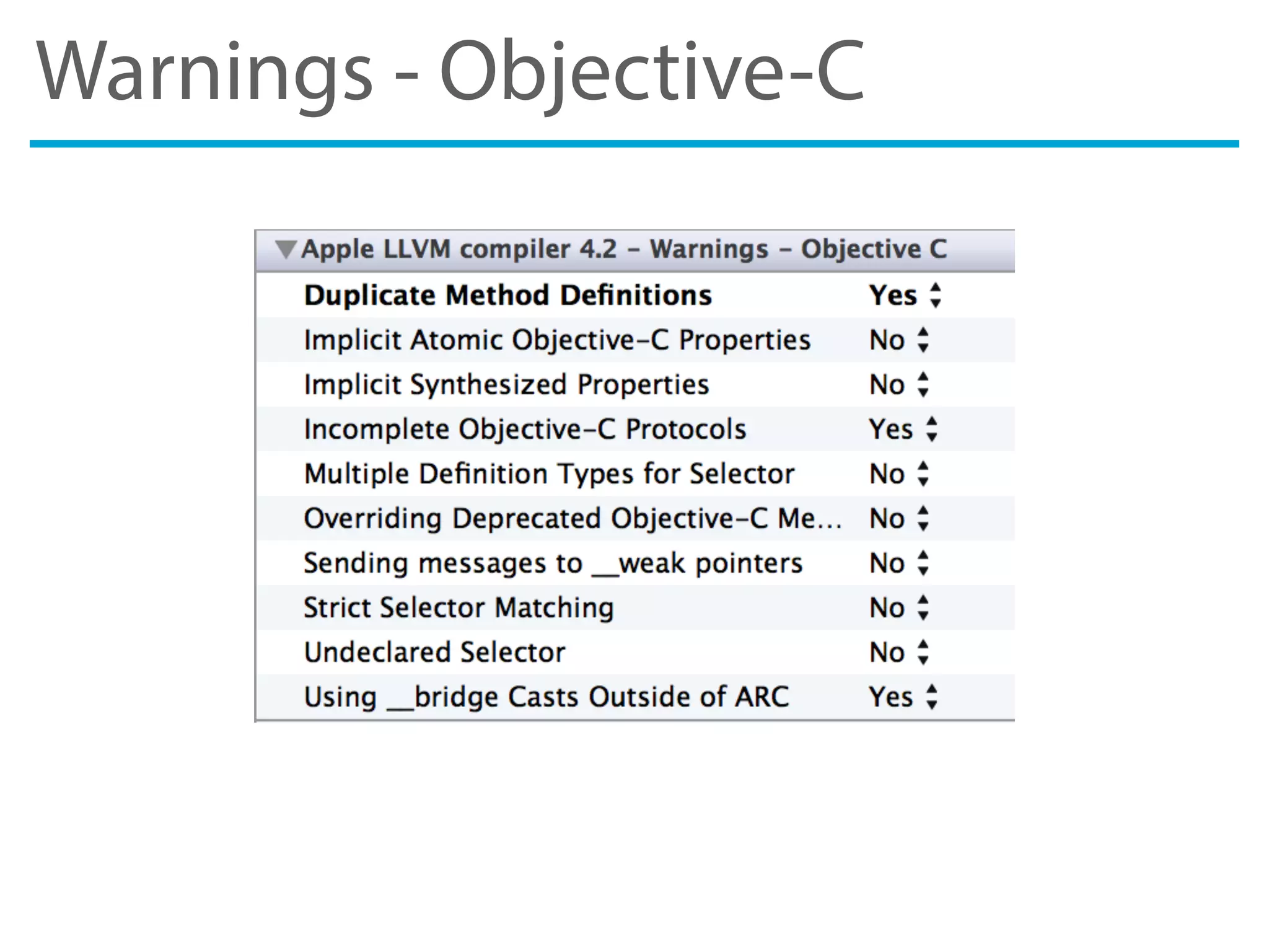 Warnings - Objective-C
 