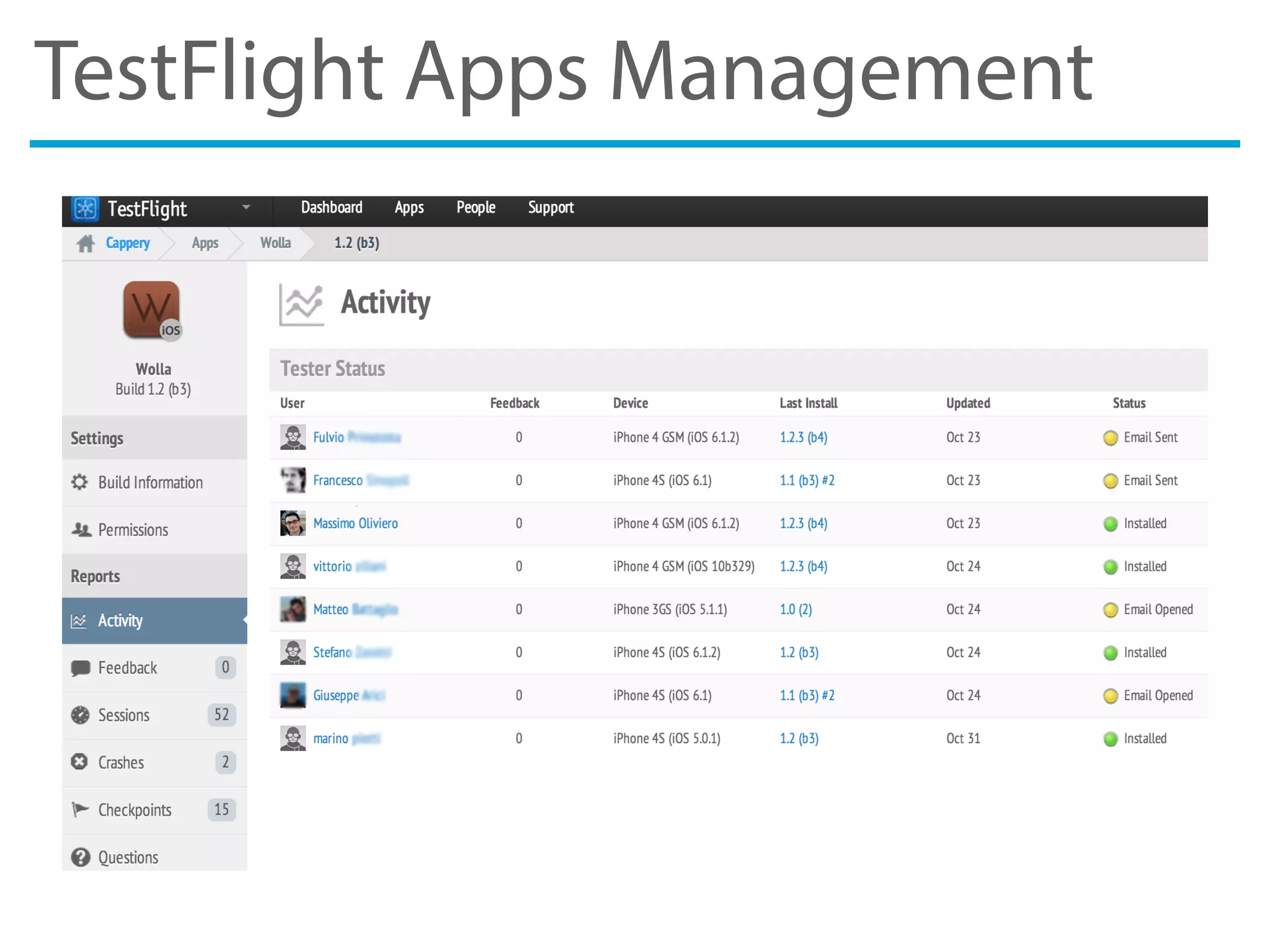 TestFlight Apps Management
 
