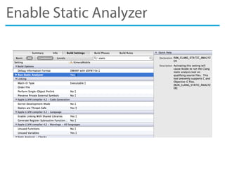 Enable Static Analyzer
 