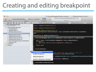 Creating and editing breakpoint
 