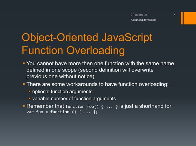 Advanced javascript | PPT