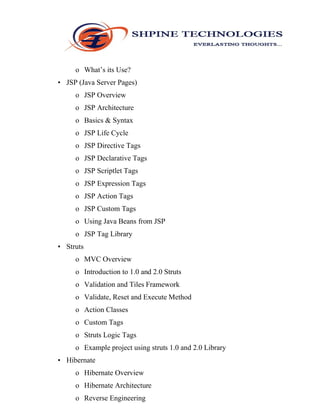 Advanced java syllabus from shpine | PDF