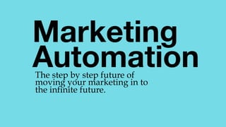 @msweezey
Marketing 
Automation
The step by step future of
moving your marketing in to
the infinite future.
 