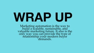 @msweezey
WRAP UP 
Marketing automation is the way to
build a scalable, sustainable, and
valuable marketing future. It als...