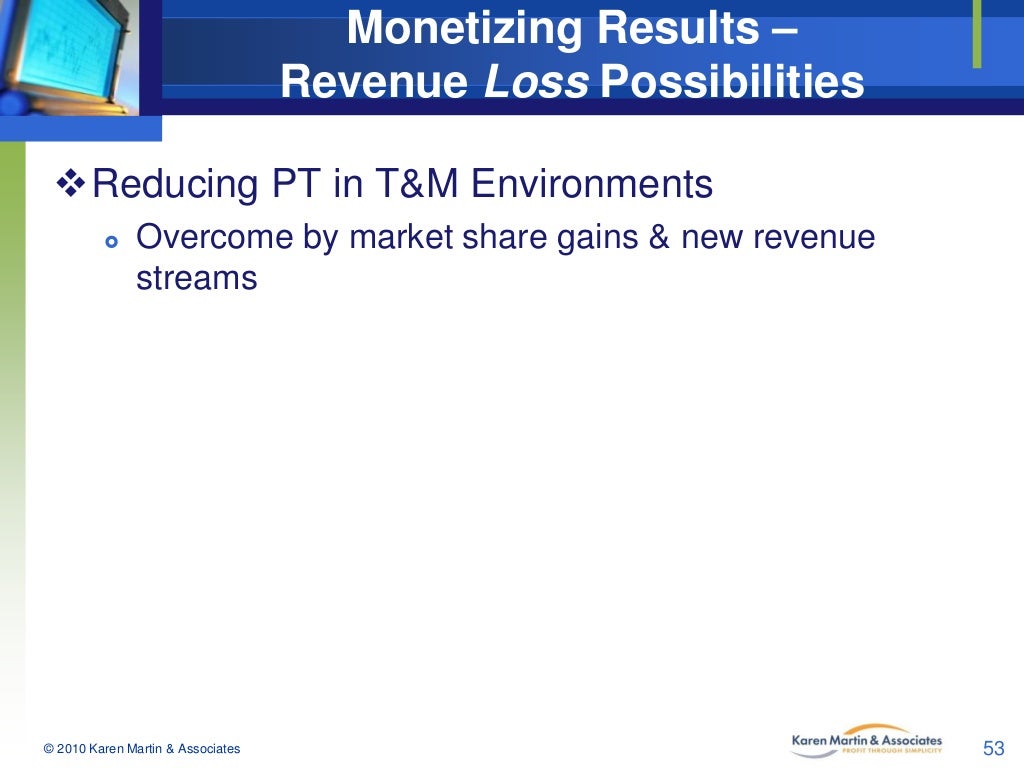Monetizing Results – Revenue Loss