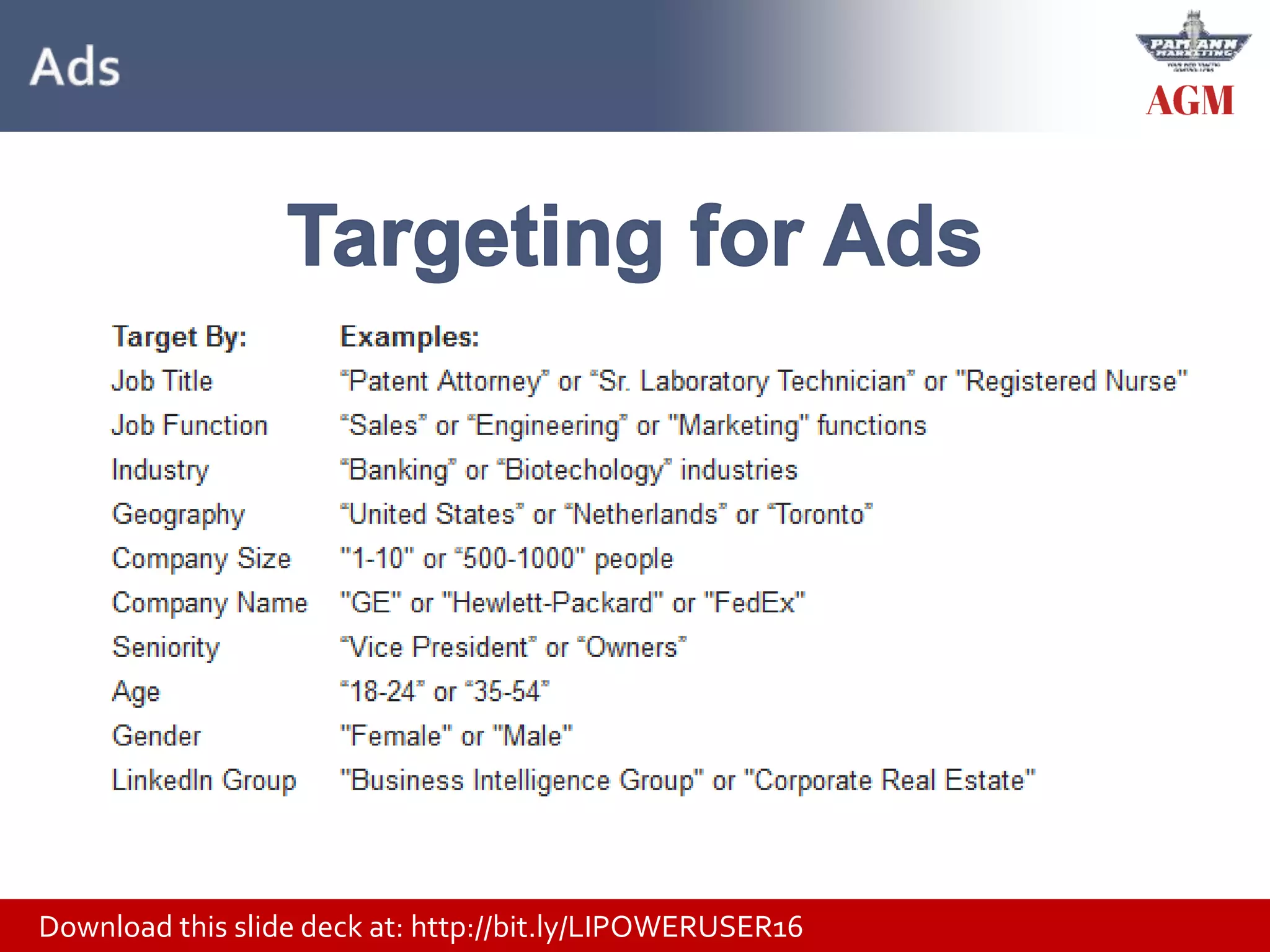 Download this slide deck at: http://bit.ly/LIPOWERUSER16
 