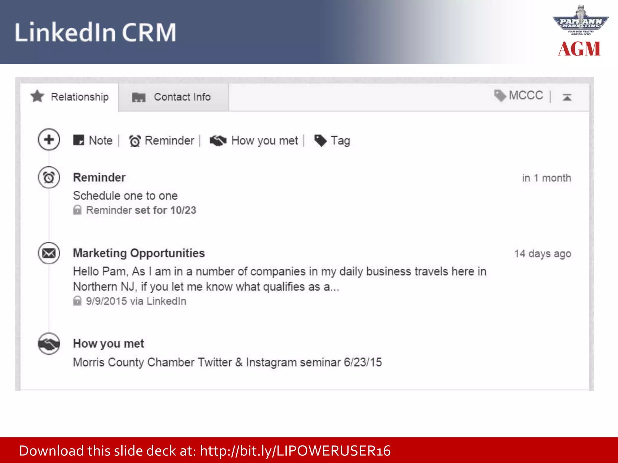 Download this slide deck at: http://bit.ly/LIPOWERUSER16
 