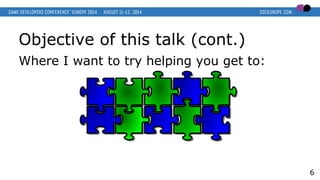 Objective of this talk (cont.)
Where I want to try helping you get to:
6
 