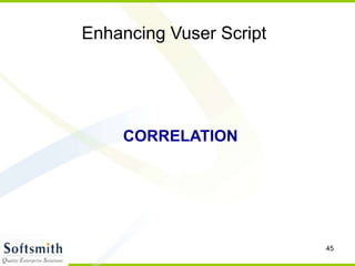 45
Enhancing Vuser Script
CORRELATION
 