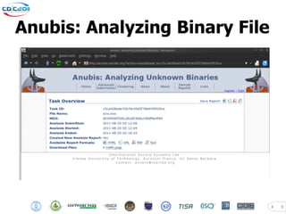 Anubis: Analyzing Binary File




                                8   8
 