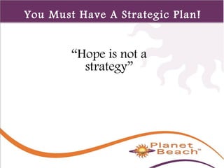 1 
466 
You Must Have A Strategic Plan! 
“Hope is not a 
strategy” 
 