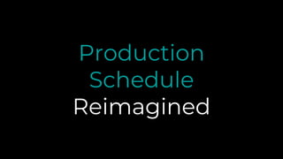 Production
Schedule
Reimagined
 