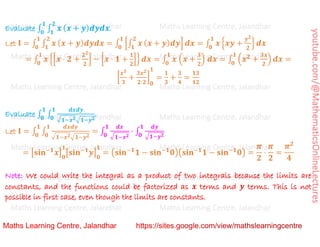 Advanced Mathematics_ Multiple Integrals _Double Integrals in Cartesian, Polar Coordinates_Lecture 1.pdf