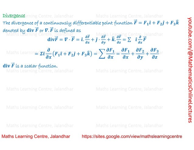 Advanced Mathematics Vector Calculus Divergence And Curl Lecture 3 Pdf Advanced Mathematics Vector Calculus Divergence And Curl Lecture 3 Pdf