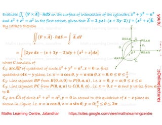 Advanced Mathematics_Vector Calculus_Integral calculus (Stoke's theorem ...