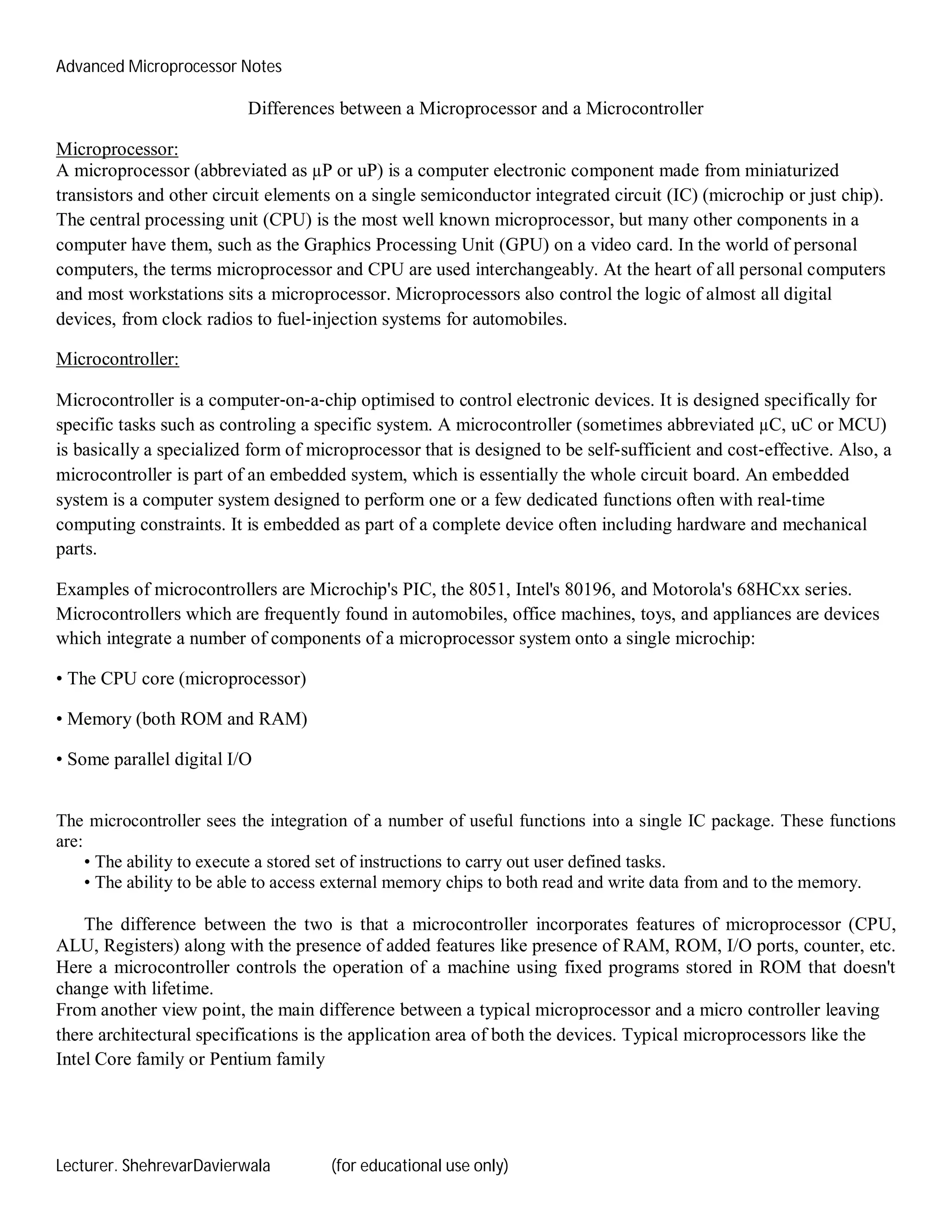 Advanced microprocessor | PDF | Computing | Technology & Computing