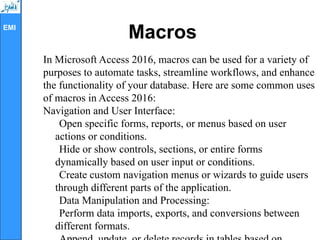 Advanced Microsoft Access 2010 Training on MS | PPTX