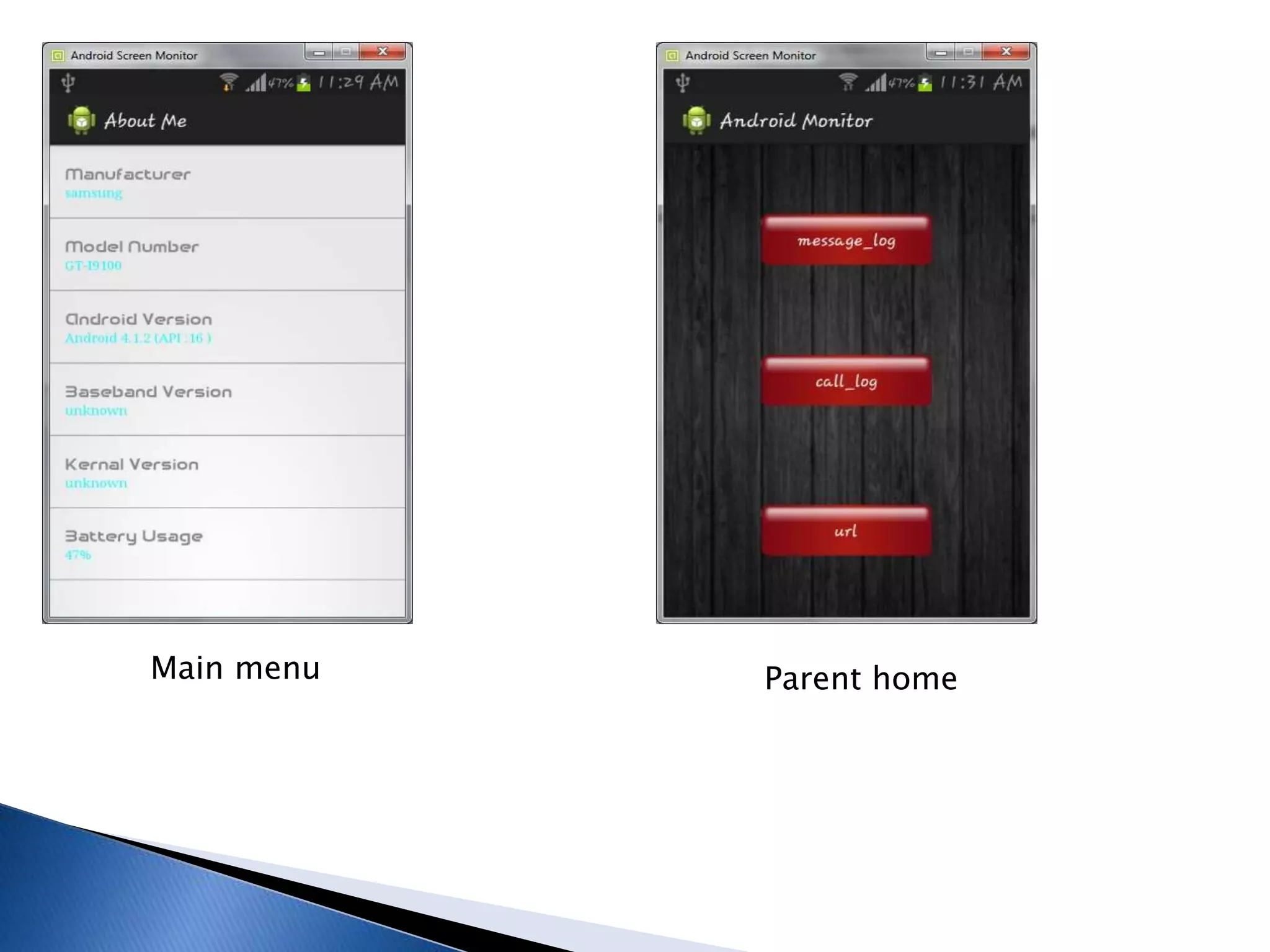 Main menu Parent home 
 