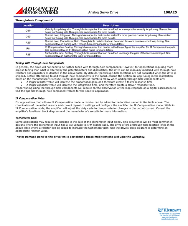 Advanced motion controls 100a25 | PDF