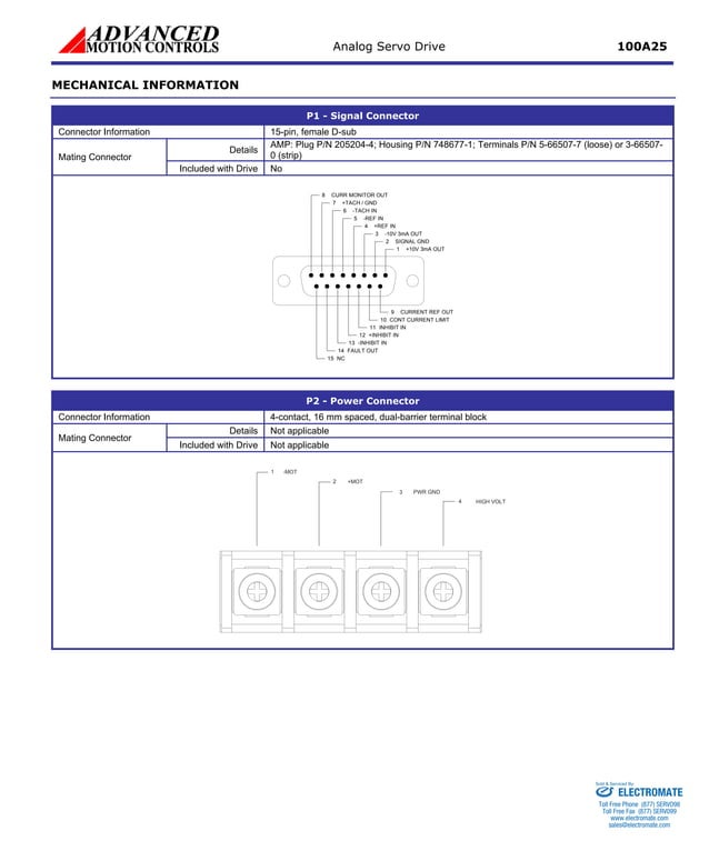 Advanced motion controls 100a25 | PDF