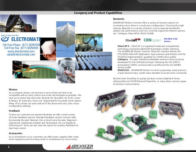 Advanced Motion Controls Servo Drive Catalog