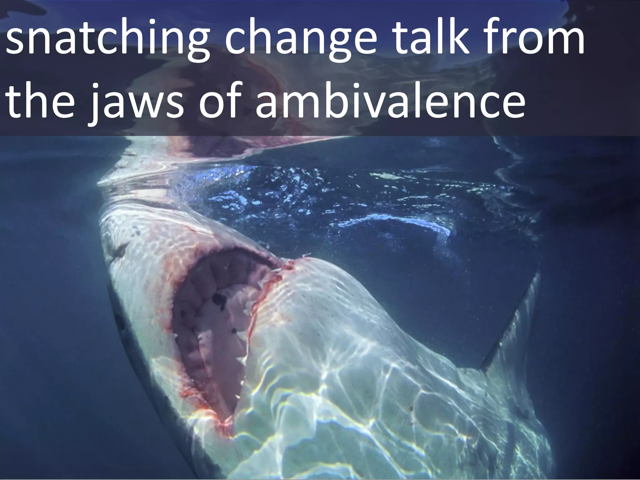 snatching change talk from
the jaws of ambivalence
 
