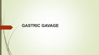 GASTRIC GAVAGE
 