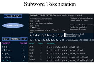 Subword Tokenization
 