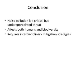 Comprehensive Analysis of Noise Pollution: Impacts on Humans and ...