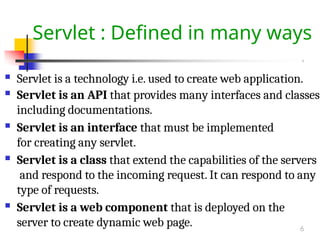Comprehensive Guide to Java Servlet Technology and Lifecycle | PPTX