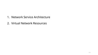 171
1. Network Service Architecture
2. Virtual Network Resources
 