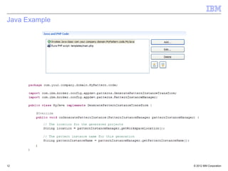 Java Example




12             © 2012 IBM Corporation
 