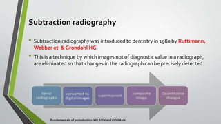 Substraction Radiograph Unit Advanced periodontal diagnostic techniques mine | PPTX
