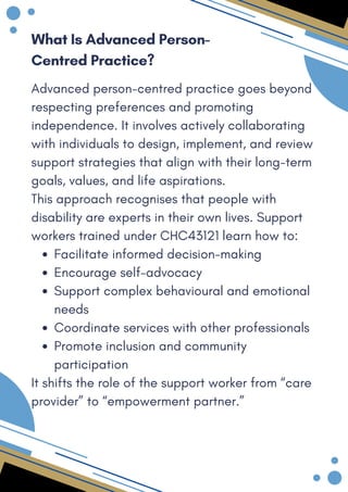 Advanced Person-Centred Practice in CHC43121 Explained | PDF