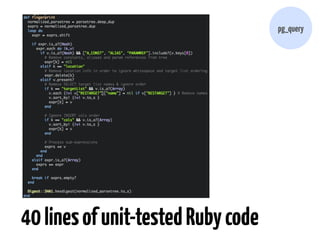 pg_query 
40 lines of unit-tested Ruby code 
 