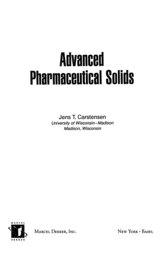 Advanced pharmaceutical solids | PDF