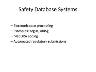 Comprehensive Overview of Pharmacovigilance in Industry and National ...