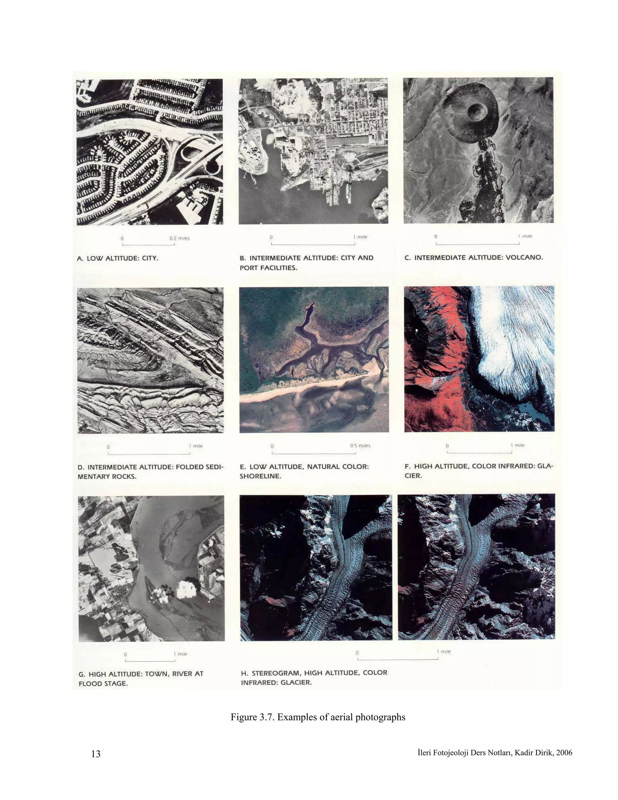 İleri Fotojeoloji Ders Notları, Kadir Dirik, 200613
Figure 3.7. Examples of aerial photographs
 