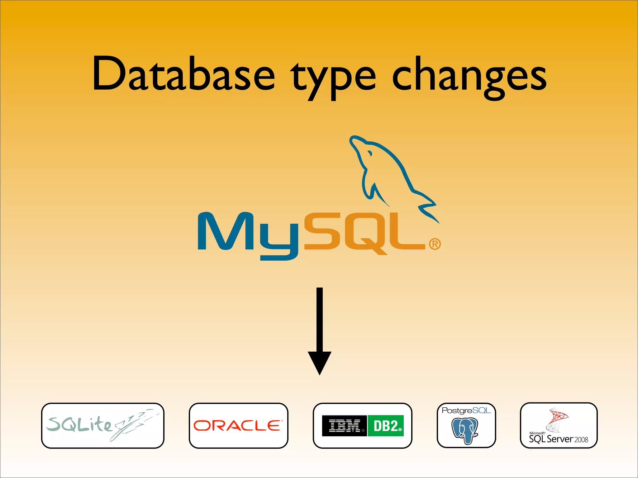 Database type changes
 