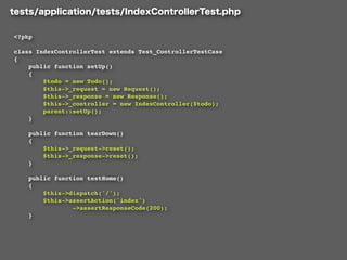 <?php

class IndexControllerTest extends Test_ControllerTestCase
{
    public function setUp()
    {
        $todo = new Todo();
        $this->_request = new Request();
        $this->_response = new Response();
        $this->_controller = new IndexController($todo);
        parent::setUp();
    }

    public function tearDown()
    {
        $this->_request->reset();
        $this->_response->reset();
    }

    public function testHome()
    {
        $this->dispatch('/');
        $this->assertAction('index')
                ->assertResponseCode(200);
    }
 