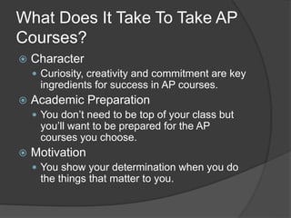 Advanced Placement Classes | PPTX | College Planning | College Education