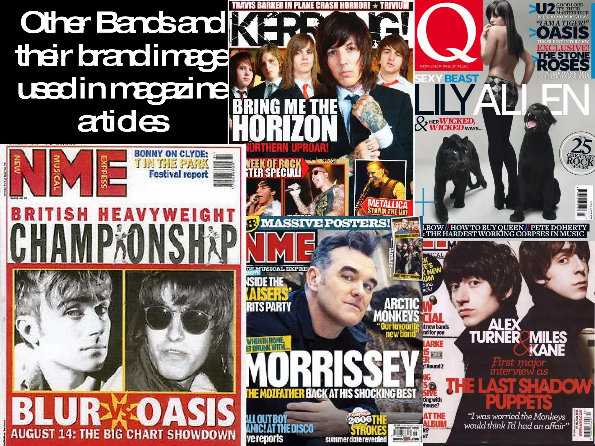 Other Bands and their brand image used in magazine articles 