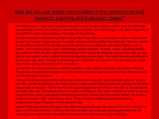 Silence rather than narrative to allow music to add tension and keep audience focused on visual aspects of trailerEditExamples in existing horror trailersSeveral fast cuts